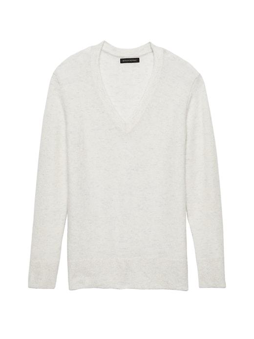 Banana Republic Womens Aire V-neck Sweater Heather Light Gray Size Xs
