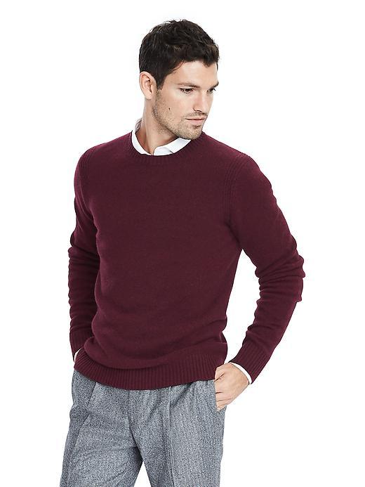 Banana Republic Mens Merino Wool Pullover Crew - Cranberry