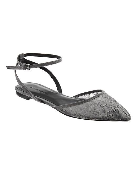 Banana Republic Amanda Ankle Flat Size 10 - Grey Lace