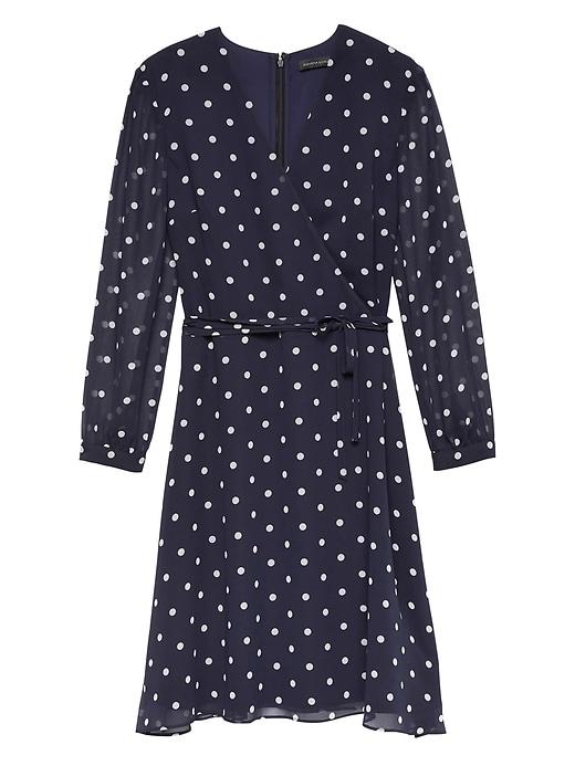 Banana Republic Womens Polka Dot Wrap Dress Dark Night Polka Dot Size 0