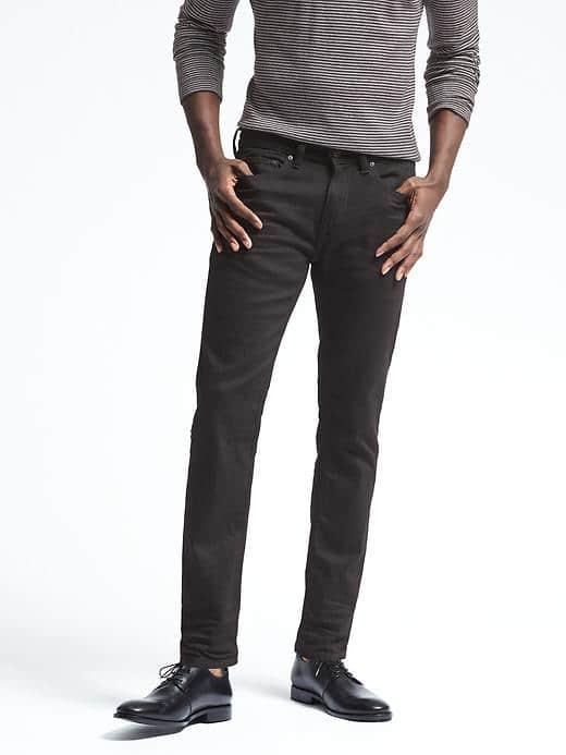 Banana Republic Mens Slim Black Rinse Jean - Black