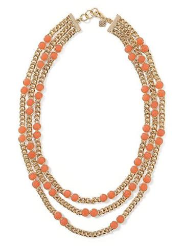 Banana Republic Colorful Stone Layer Necklace - Coral