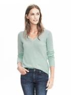 Banana Republic Womens Merino Sweater Vee - Turquoise Powder