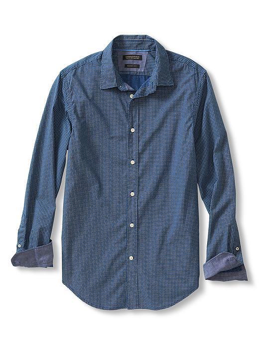 Banana Republic Mens Grant Fit Custom 078 Wash Shirt Size L Tall - Comet Blue