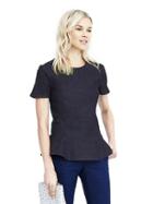 Banana Republic Womens Denim Peplum Top - Dark Denim
