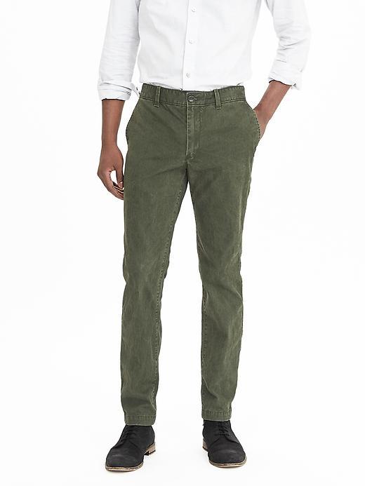Banana Republic Aiden Slim Herringbone Bedford Chino Size 32w 36l Tall - Green