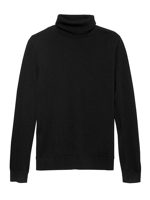 Banana Republic Mens Extra-fine Italian Merino Wool Turtleneck Black Size S