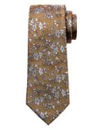 Banana Republic Mens Textured Ground Floral Silk Nanotex Tie Yellow & Gray Size One Size