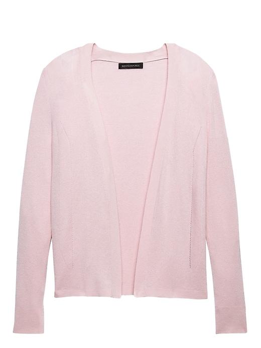 Banana Republic Womens Silk-cotton Rib-knit Cropped Cardigan Sweater Blush Size Xxl