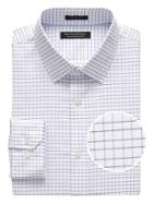 Banana Republic Mens Grant Slim-fit Non-iron Mini Grid Dress Shirt Marfa Blue Size Xxl