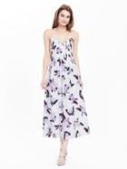 Banana Republic Womens Pleated Strappy Floral Dress Size 0 Petite - Cocoon