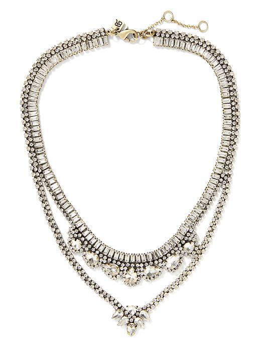 Banana Republic Classic Rebel Crystal Built In Necklace Size One Size - Clear Crystal