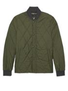 Banana Republic Mens Water-resistant Quilted Bomber Jacket Olive Size Xxs