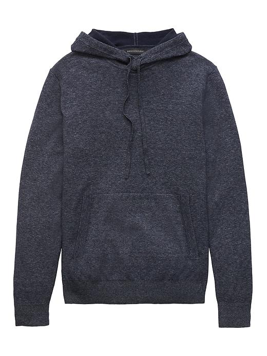 Banana Republic Mens Cotton Sweater Hoodie Heather Blue Size Xl
