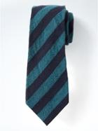 Banana Republic Mens Rugby Stripe Wool Nanotex Tie Teal Size One Size