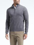 Banana Republic Mens Pima Cotton Cashmere Half-zip Sweater Smoke Size S