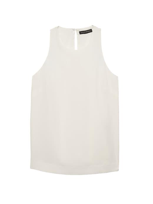 Banana Republic Womens Petite Racerback Top White Size Xs