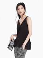 Banana Republic Womens Hi Lo Sleeveless Ruffle Top Size L - Black