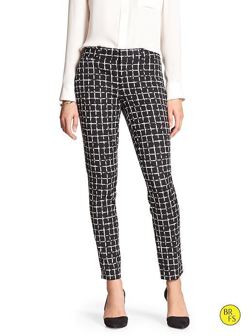 Banana Republic Factory Print Sloan Fit Slim Ankle Pant Size 0 - Black And White Print