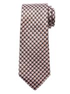 Banana Republic Mens Mini Check Silk Nanotex Tie Autumn Orange Size One Size