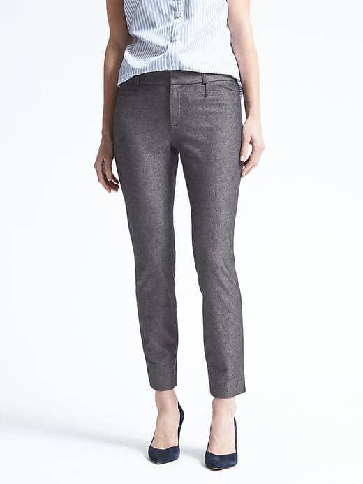 Banana Republic Womens Sloan Fit Solid Pant - Charcoal