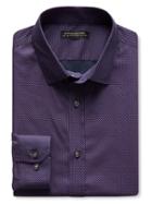 Banana Republic Mens Grant Fit Non Iron Micro Diamond Shirt - Bright Magenta