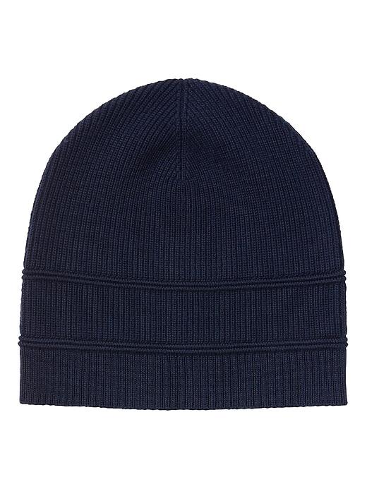 Banana Republic Mens Merino Wool Ottoman Stitch Beanie Navy Size One Size