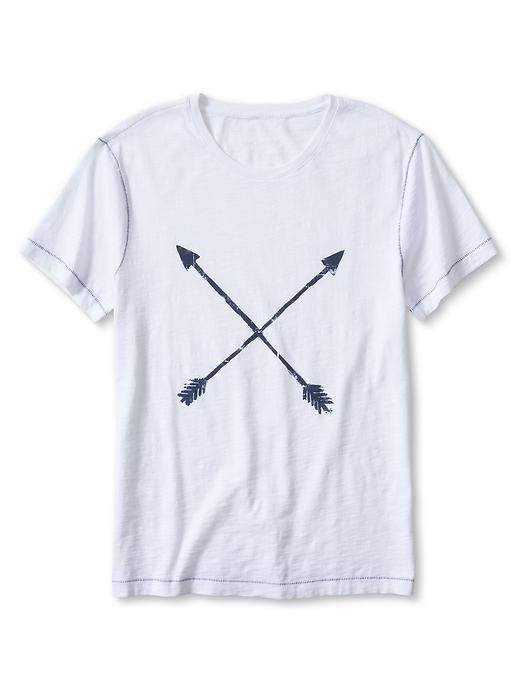 Banana Republic Mens Arrows Graphic Tee Size L Tall - White