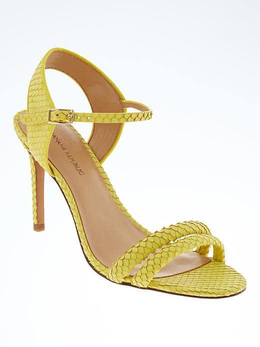 Banana Republic Double Strap High Heel Sandal - Yellow