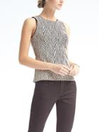 Banana Republic Womens Jacquard Knit Shell - White