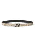 Banana Republic Womens Snake-effect Leather Trouser Belt Light Gray Size S