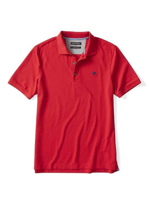 Banana Republic Solid Pique Polo - Saucy Red