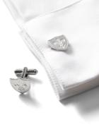Banana Republic Mens Giles & Brother   Shield Cufflinks Silver Size One Size