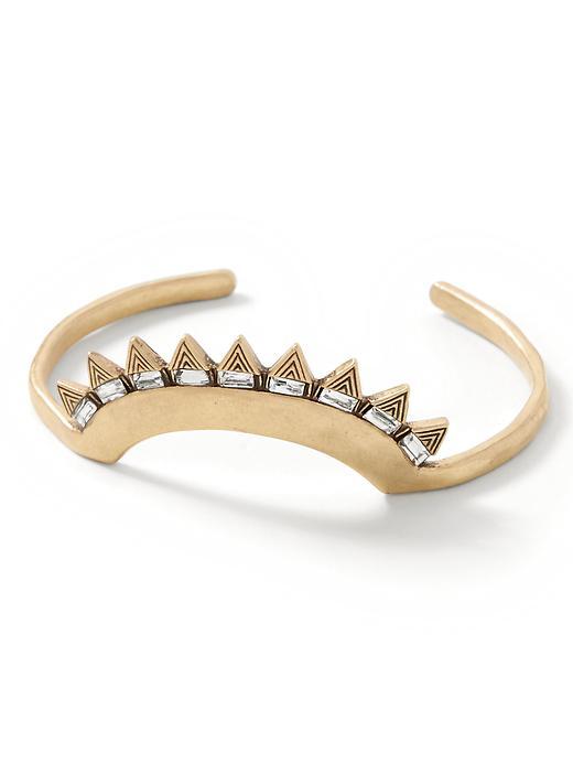 Banana Republic Mixed Media Sparkle Cuff Size One Size - Clear Crystal