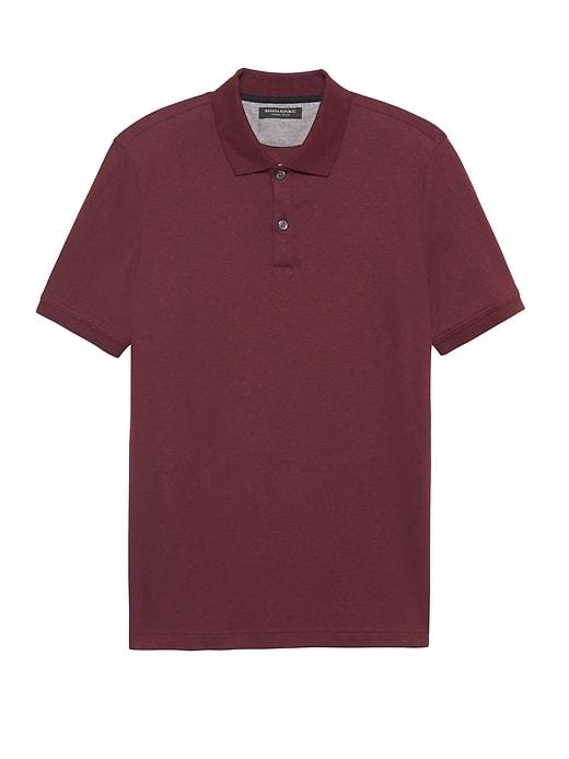Banana Republic Mens Slim Luxury-touch Polo Shirt Dark Wine Size S