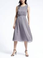 Banana Republic Womens Heritage Sleeveless Ribbon Midi Dress - Luxe Grey