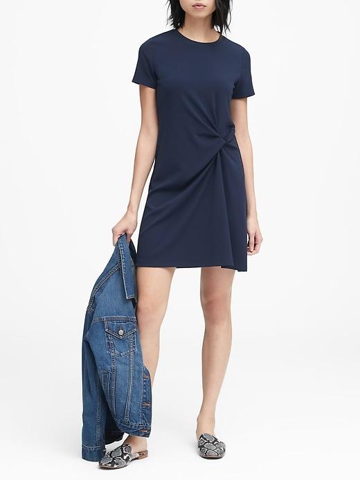 Banana Republic Stretch-crepe Twist-front Dress