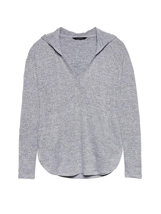 Banana Republic Womens Soft Jersey Hoodie Heather Gray Size Xs