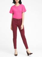 Banana Republic Womens Skinny Stretch Cotton-blend Sateen Jean Crimson Red Size 25
