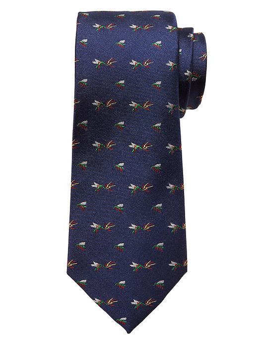Banana Republic Mens Mosquito Print Silk Tie Size One Size - Navy Star