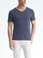 Banana Republic Mens Short Sleeve Soft Wash Vee - Midnight Navy