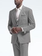 Banana Republic Mens Standard Gray Micro Stripe Wool Cotton Suit Jacket - Gray Sky