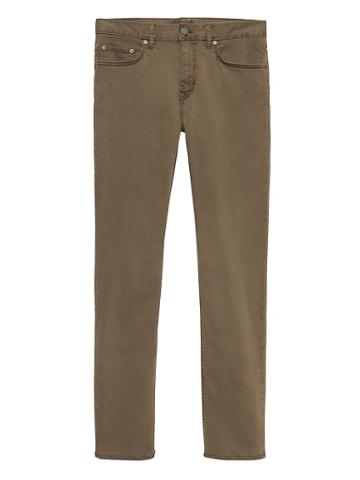 Banana Republic Mens Slim Fly-weight Traveler Jean Olive Wash Size 29w