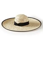 Banana Republic Womens Open Weave Sunhat Size L/xl - Natural/black