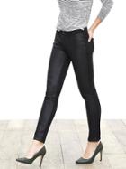 Banana Republic Sloan Fit Faux Leather Front Skinny Ankle Pant - Black