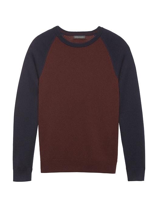 Banana Republic Mens Extra-fine Italian Merino Wool Raglan Sweater Wine Size S