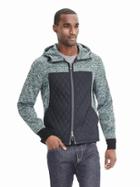 Banana Republic Mens Quilt Marled Hoodie Size L Tall - Green Heather