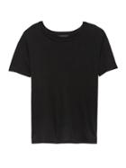 Banana Republic Womens Linen Blend Cross-back T-shirt Black Size M