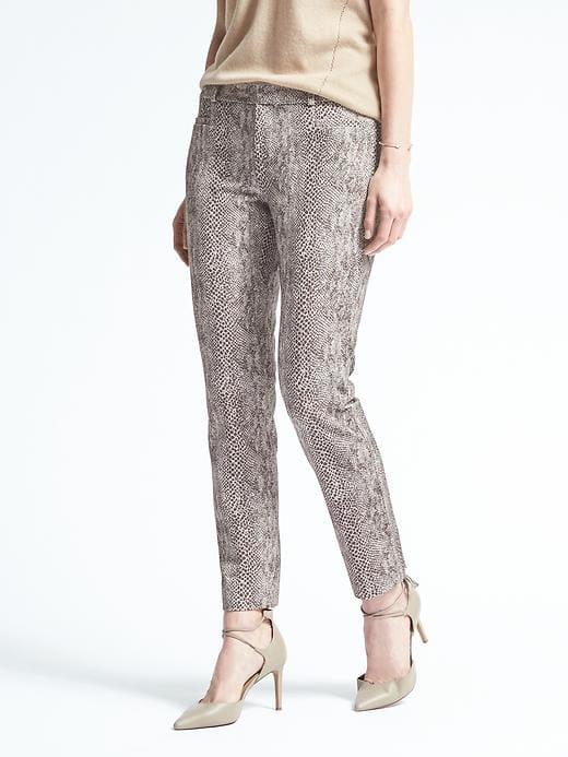 Banana Republic Womens Sloan Fit Snake Print Pant - Neutral