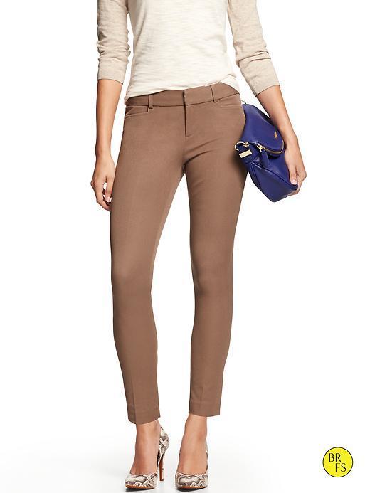 Banana Republic Womens Factory Sloan Fit Crop Size 4 - Dark Taupe